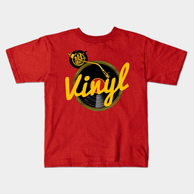 vinyl shirt Kids T-Shirt by retroracing